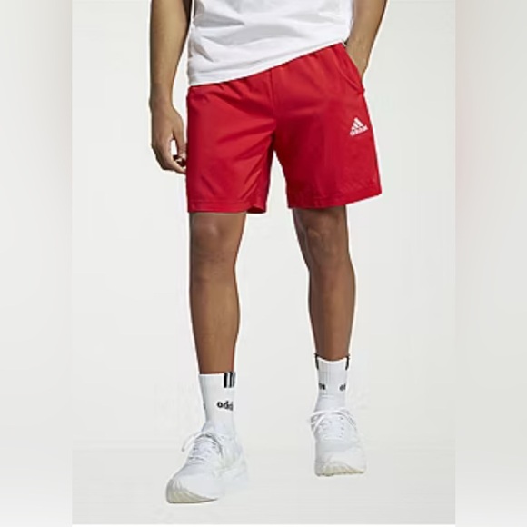 Adidas Chelsea 7" Mens Mid Rise Workout Shorts Red - Picture 1 of 6